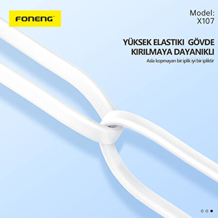 Foneng X107 60W 27CM Type-c TO Type-C Şarj Ve Data Kablosu 