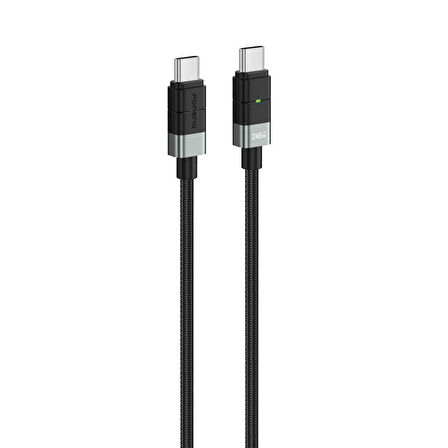 FONENG XS03 60W Led Işıklı Type-c To Type-C Şarj Ve Data Kablosu İp Örgülü 1,2M