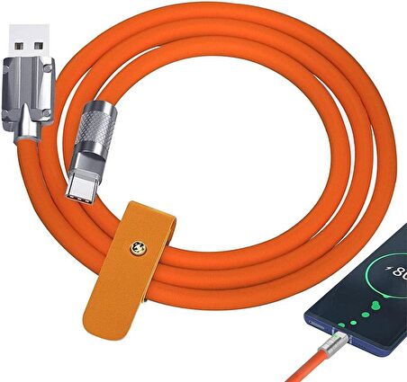 Type C 120w Watt 6 A Süper Hızlı Şarj Data Kablosu 1 Metre Type-C