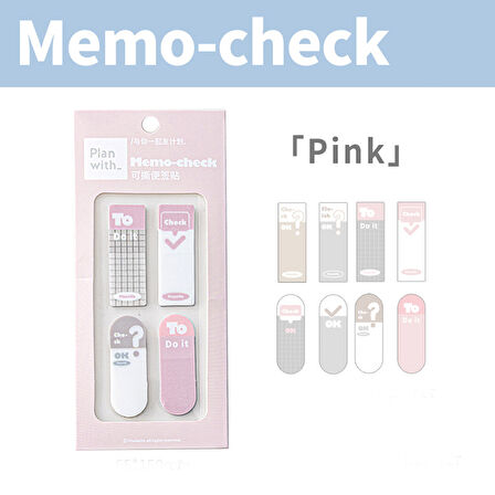 Pembe Temalı Note-check Yapışkan Not Seti (GGK-ZX003)