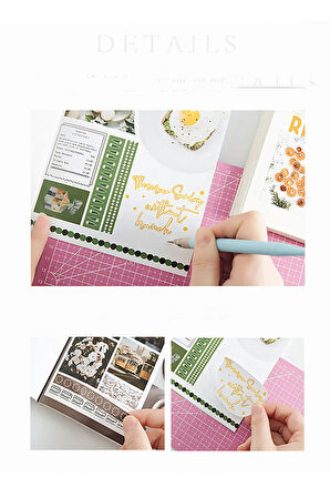 Vintage Temalı 20 Sayfa Sticker Defteri • Scrapbooking • Bullet Journal (GGK-DT101)