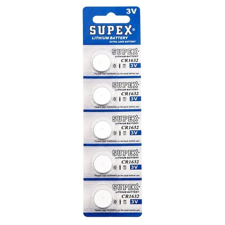 Supex CR1632 3 Volt Lityum 1632 Düğme Pil (5'Li Paket)