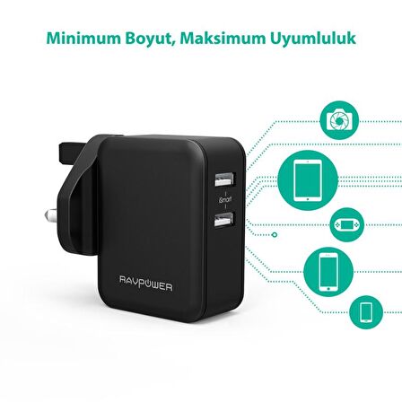 Ravpower RP-PC001 Iki USB Portlu 17W Hızlı Şarj Aleti