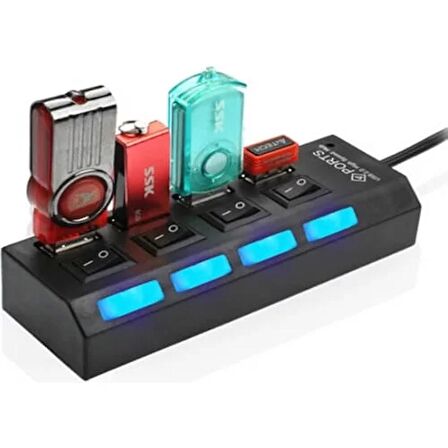 4 Port Anahtarlı Usb 2.0 Usb Hub Ahb-01