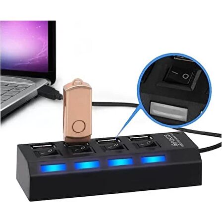 4 Port Anahtarlı Usb 2.0 Usb Hub Ahb-01