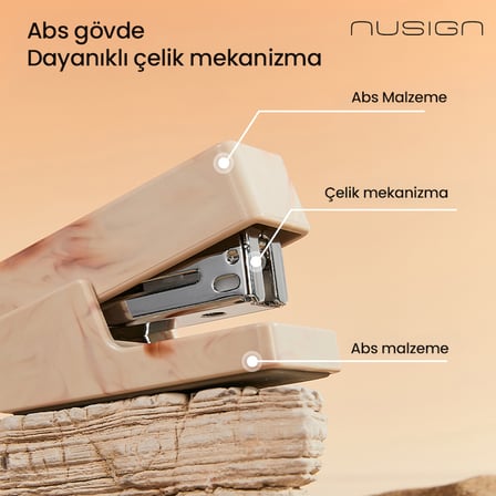 Mini Zımba Makinesi 12 Yaprak Kapasiteli 24/6 – 26/6 Pink