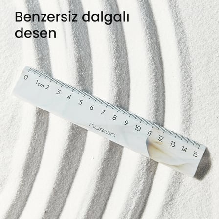 Cetvel 15 cm Gri Çift Taraflı Ölçekli Okul Cetveli