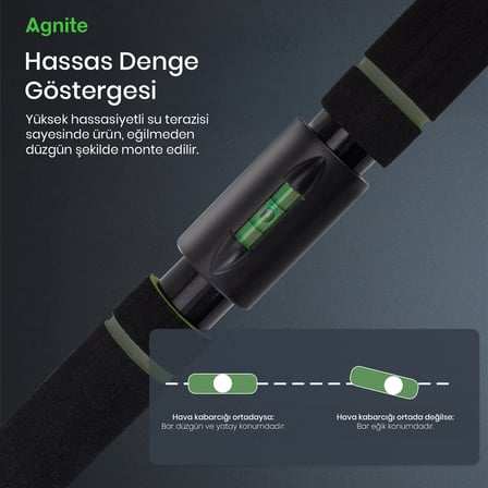 Agnite Gelişmiş Kapı Barfiksi 70-110 cm, Gri