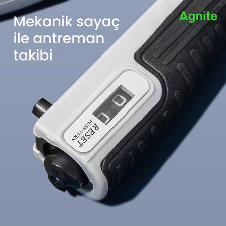 AGNITE Ayarlanabilir Mekanik Sayaçlı El Yayı Güç Artırıcı Açık Mavi