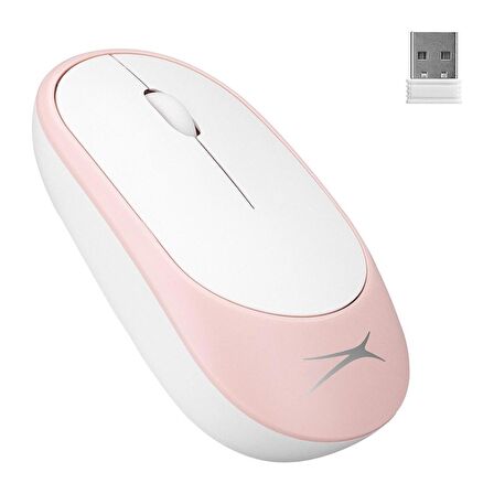 Altec Lansing ALBC6314 Pembe/Beyaz 2.4GHz 1200DPI Mouse Türkçe Q Kablosuz Klavye + Mouse Set