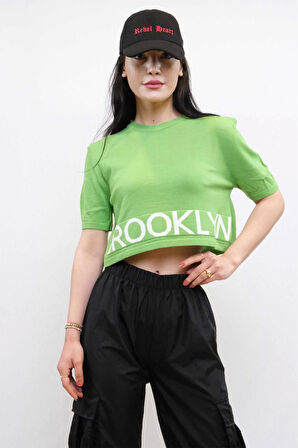 MONOLYA TRİKO CROP YEŞİL