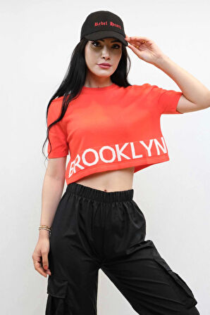 MONOLYA TRİKO CROP TURUNCU