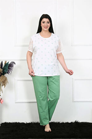 MONOLYA KADIN 5XL-6XL-7XL-8XL BÜYÜK BEDEN KISA KOL PİJAMA TAKIM 75001