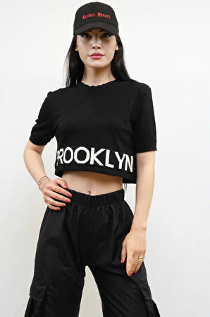 MONOLYA TRİKO CROP SİYAH