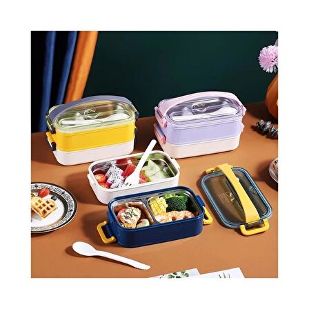 Vagonlife Paslanmaz Çelik Yemek Kabı 1400ML Mavi