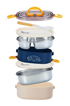The Puzzle Lunch Box Tek Katlı Paslanmaz Çelik Kolay Kilitlenir Sefer Tası – 900 Ml