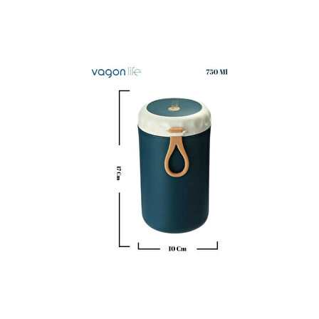 Vagon Çelik Lunch Box 750 Ml Koyu Yeşil