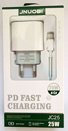 Jnuobi JC25 25w TYPE-C den Lightning Dönüşümlü Hızlı Şarj Adaptörü 3 A-5V / 2.22A-9V / 12v-1.5A