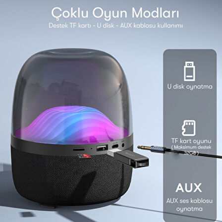 Yesido YSW08 RGB Kablosuz Hoparlör - Siyah