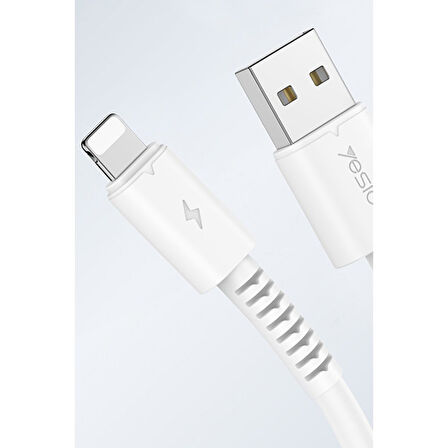 Yesido CA120L USB to Lightning 18W QC Hızlı Şarj Kablosu 1M - Beyaz