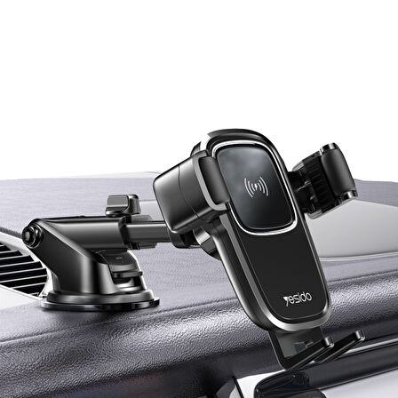 Yesido 2in1 Izgara Klipsli ve Yapışkanlı 15W Araç Tutucu - Siyah