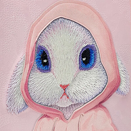 iPhone 15 Pro Max Uyumlu 3D Kıyafet Tavşan Detaylı Nakış İşlemeli Kabartmalı Fashion Pet Kılıf