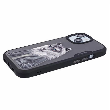 iPhone 15 Uyumlu 3D Kıyafet Kurt Detaylı Nakış İşlemeli Kabartmalı Fashion Pet Kılıf