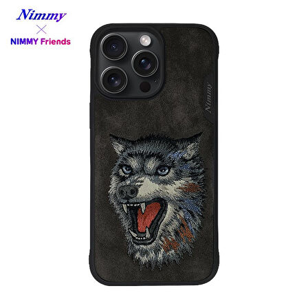 iPhone 15 Pro Max Uyumlu 3D Göz Kurt Detaylı Nakış İşlemeli Kabartmalı Raptor Kılıf