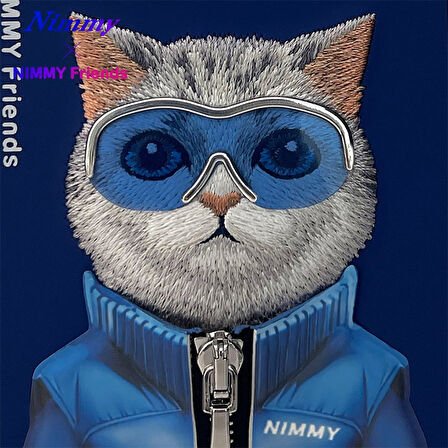 iPhone 15 Pro Uyumlu 3D Gözlük Fermuar Kedi Detaylı Nakış İşlemeli Kabartmalı Cool Cute Kılıf