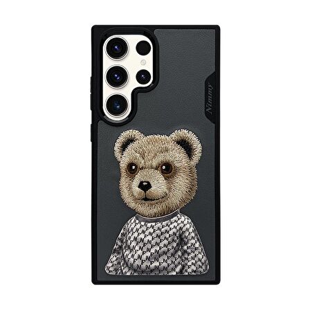 Nimmy Samsung S23 Ultra Uyumlu Bear Series Füme Telefon Kılıfı