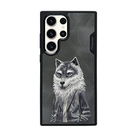 Samsung S24 Ultra Uyumlu 3D Kıyafet Kurt Detaylı Nakış İşlemeli Kabartmalı Fashion Pet Kılıf