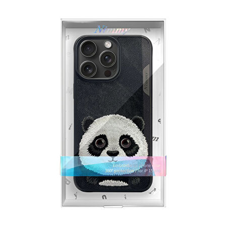 Samsung S24 Ultra Uyumlu 3D Göz Panda Detaylı Gerçek Nakış İşlemeli Kabartmalı Big Eyes Kılıf
