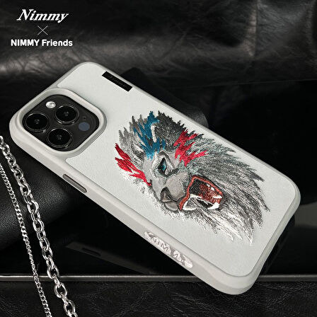 iPhone 15 Pro Max Uyumlu 3D Göz Aslan Detaylı Nakış İşlemeli Kabartmalı Raptor Kılıf