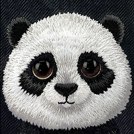 iPhone 16 Pro Uyumlu 3D Göz Panda Detaylı Gerçek Nakış İşlemeli Kabartmalı Big Eyes Kılıf