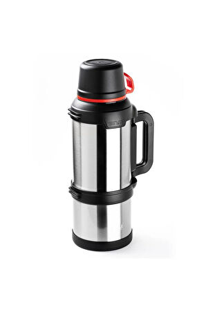 Tantitoni Okadi Travel Kulplu Silver Paslanmaz Çelik Termos 3,6 Lt