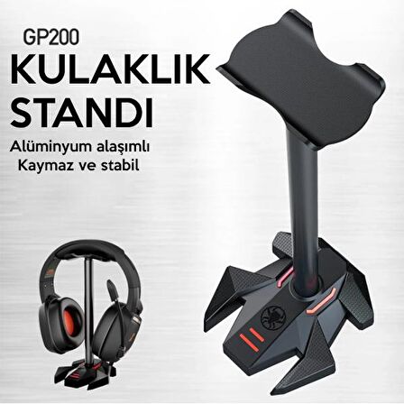 PLEXTONE GP200 Oyuncu Kulaklık Standı - Kulaklık Askısı - Kulaklık Tutacağı SİYAH