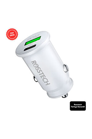 20w PD + Usb-A Quick Charge 3.0 Süper Hızlı Dual Port Araç Çakmaklık Şarj Cihazı