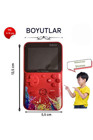 G620 500 Dahili Oyunlu TV Çıkışlı Mini El Konsolu