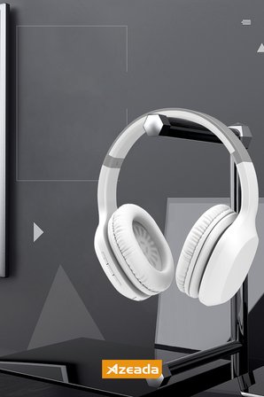 Android ve İOS Uyumlu Bluetooth Kafa Üstü Kulaklık - 12 Saat Müzik 15 Saat Konuşma Süres Beyaz BH500