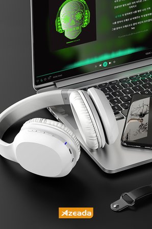 Android ve İOS Uyumlu Bluetooth Kafa Üstü Kulaklık - 12 Saat Müzik 15 Saat Konuşma Süres Beyaz BH500