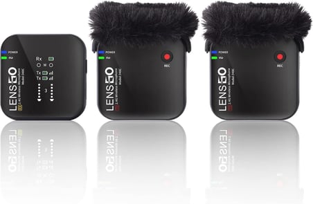 LENSGO LWM-348C Kablosuz Yaka Mikrofonu | 2.4GHz | Çiftli Sistem