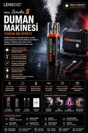 LENSGO Smoke S Duman Makinesi | Yoğun Sis Efekti | Profesyonel