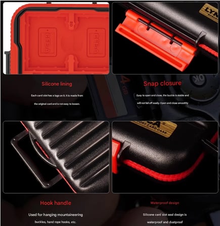 PDX KH6C Storage Memory Card Case for SD / CF-express A / CF-express B Cards