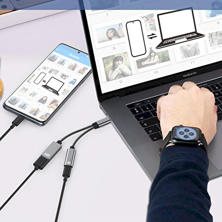 HEPU HP-Z05 Type-C to Type-C + USB Dönüştürücü Adaptör