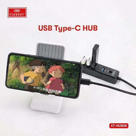 Earldom HUB08 Tak Çalıştır 3 Adet Usb 2.0 ve 1 Adet Usb 3.0 Çıkışlı Usb Çoklayıcı