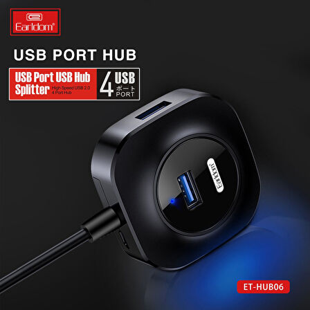 Earldom HUB06 Tak Çalıştır 4 Adet Usb 2.0 Çıkışlı Usb Çoklayıcı