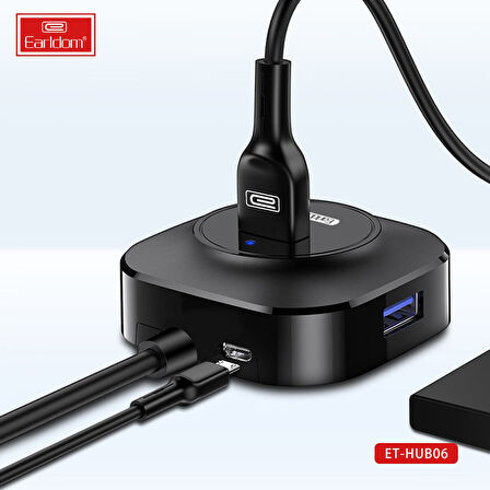 Earldom HUB06 Tak Çalıştır 4 Adet Usb 2.0 Çıkışlı Usb Çoklayıcı