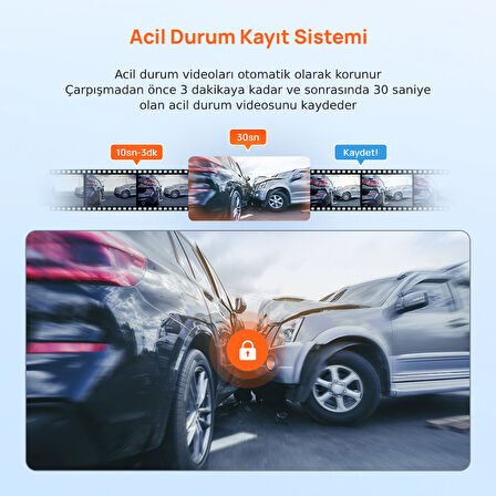 70MAİ Araç Kamerası A410 Ön Kamera+ RC21 Arka Kamera Set 2.5K + 1080P Çift Kamera