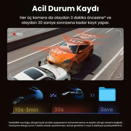 70MAİ T800-2 Ön Kamera +İç Kamera + RC24 Arka Kamera 128GB