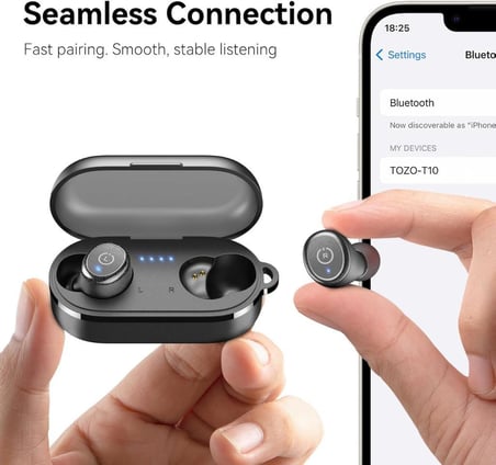 Tozo T10S TWS Siyah Kulak İçi Bluetooth Kulaklık - Teşhir